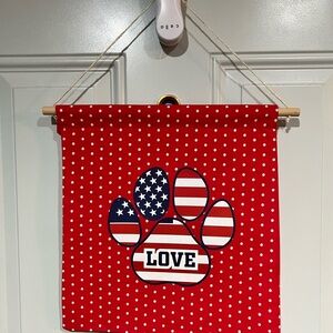 Red Polka Dot Love Paw Wall Hanging